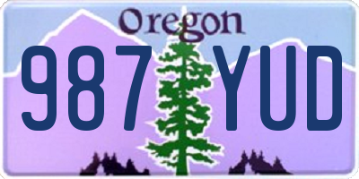 OR license plate 987YUD