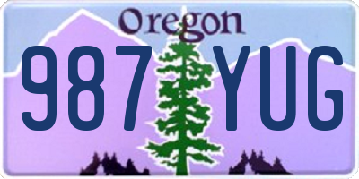 OR license plate 987YUG