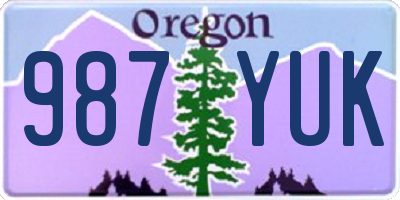 OR license plate 987YUK