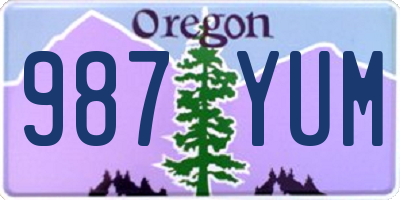 OR license plate 987YUM