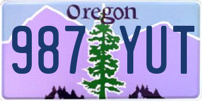 OR license plate 987YUT