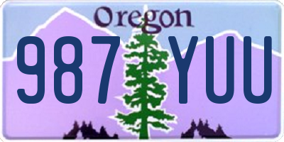 OR license plate 987YUU