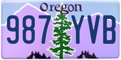 OR license plate 987YVB