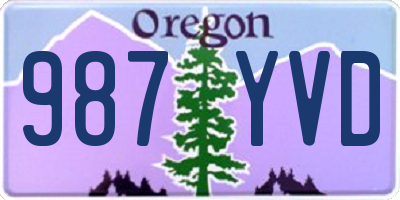 OR license plate 987YVD