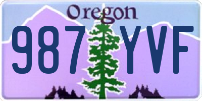 OR license plate 987YVF