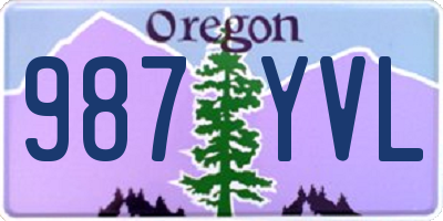 OR license plate 987YVL