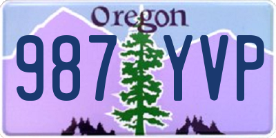 OR license plate 987YVP
