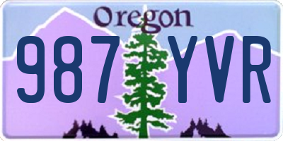 OR license plate 987YVR