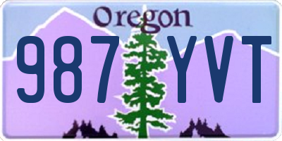 OR license plate 987YVT