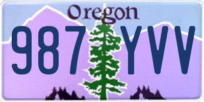OR license plate 987YVV
