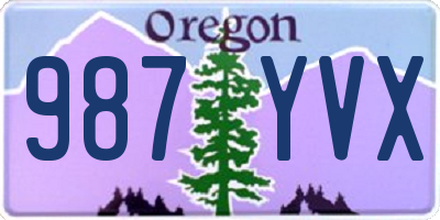 OR license plate 987YVX