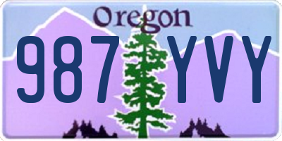 OR license plate 987YVY
