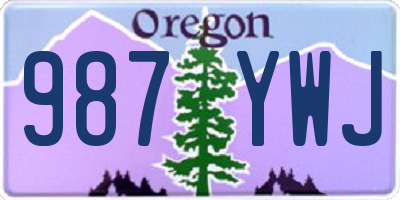 OR license plate 987YWJ