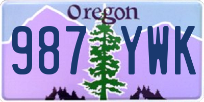 OR license plate 987YWK
