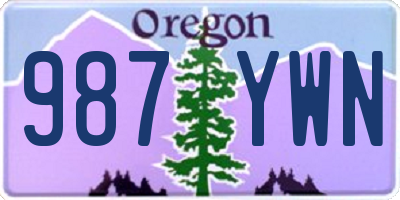 OR license plate 987YWN
