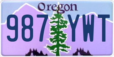 OR license plate 987YWT
