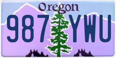 OR license plate 987YWU