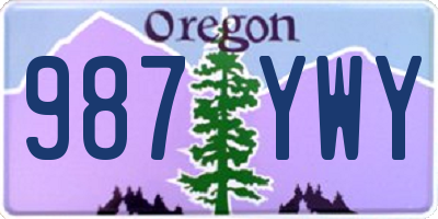 OR license plate 987YWY