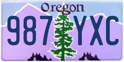 OR license plate 987YXC