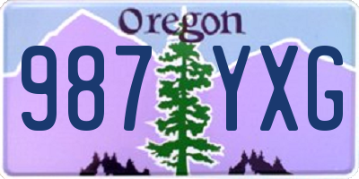 OR license plate 987YXG