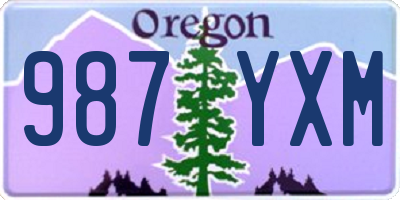 OR license plate 987YXM