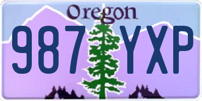 OR license plate 987YXP