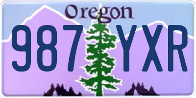 OR license plate 987YXR