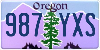 OR license plate 987YXS