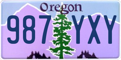 OR license plate 987YXY