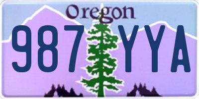 OR license plate 987YYA
