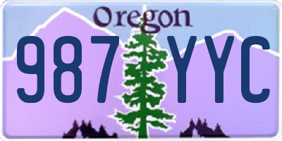 OR license plate 987YYC