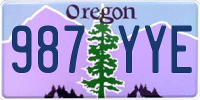 OR license plate 987YYE