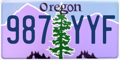 OR license plate 987YYF