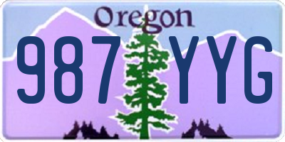 OR license plate 987YYG