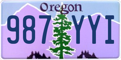 OR license plate 987YYI