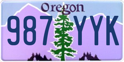 OR license plate 987YYK