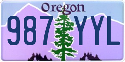 OR license plate 987YYL