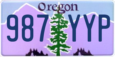OR license plate 987YYP