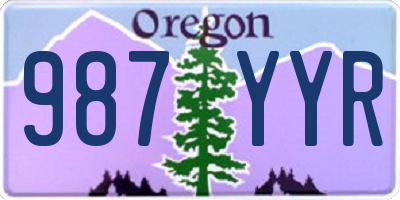 OR license plate 987YYR