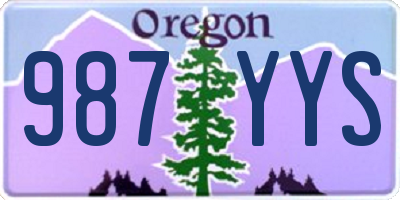 OR license plate 987YYS