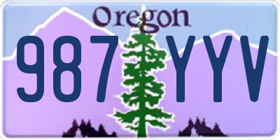 OR license plate 987YYV