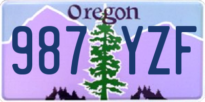 OR license plate 987YZF