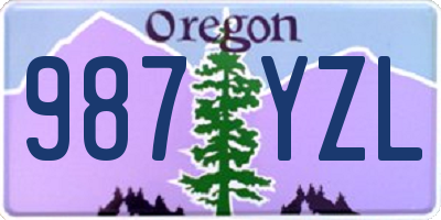OR license plate 987YZL