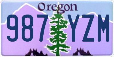 OR license plate 987YZM