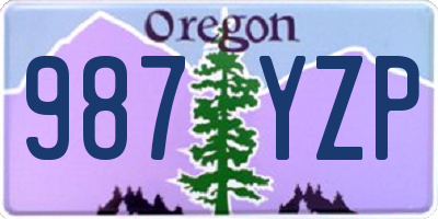 OR license plate 987YZP
