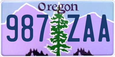 OR license plate 987ZAA