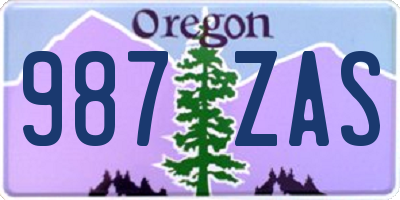OR license plate 987ZAS