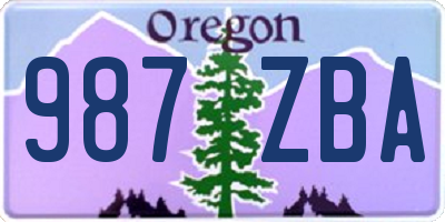 OR license plate 987ZBA