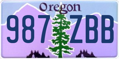 OR license plate 987ZBB