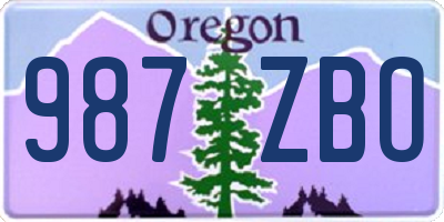 OR license plate 987ZBO